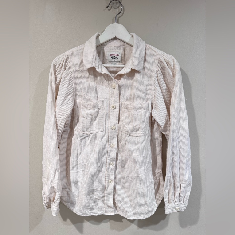 American Eagle Off-White Corduroy Shirt